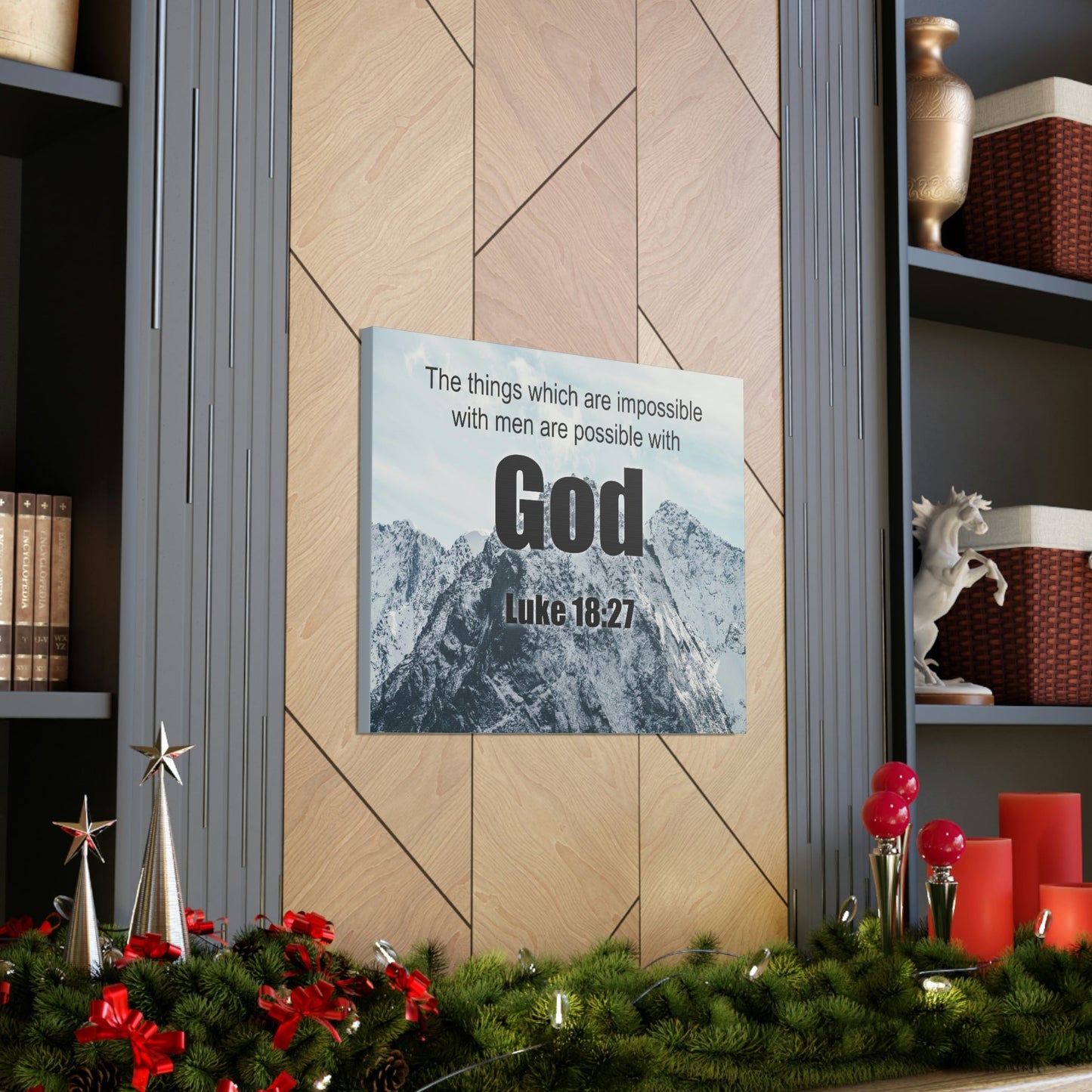Scripture Walls Men Are Possible With God Luke 18:27 Bible Verse Canvas Christian Wall Art Ready to Hang Unframed-Express Your Love Gifts