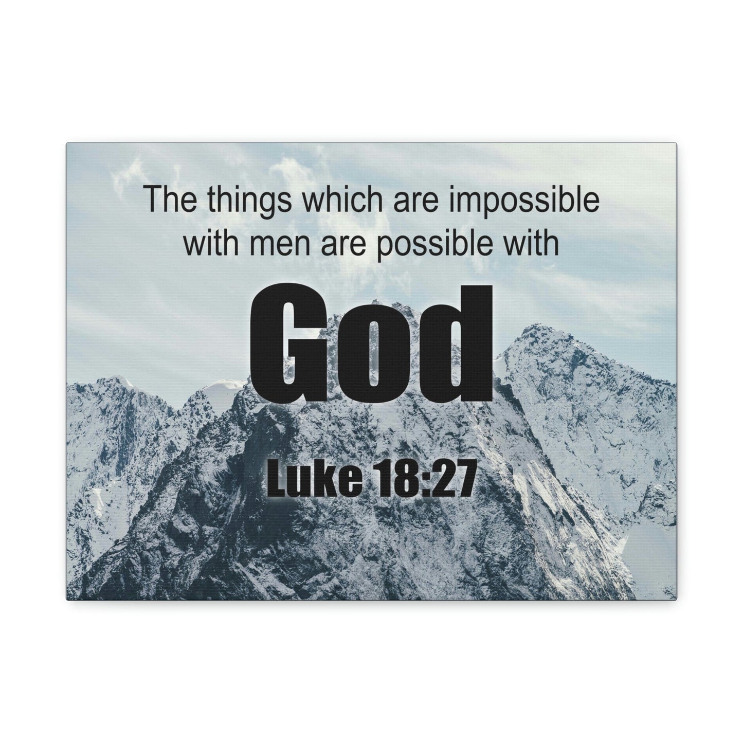 Scripture Walls Men Are Possible With God Luke 18:27 Bible Verse Canvas Christian Wall Art Ready to Hang Unframed-Express Your Love Gifts