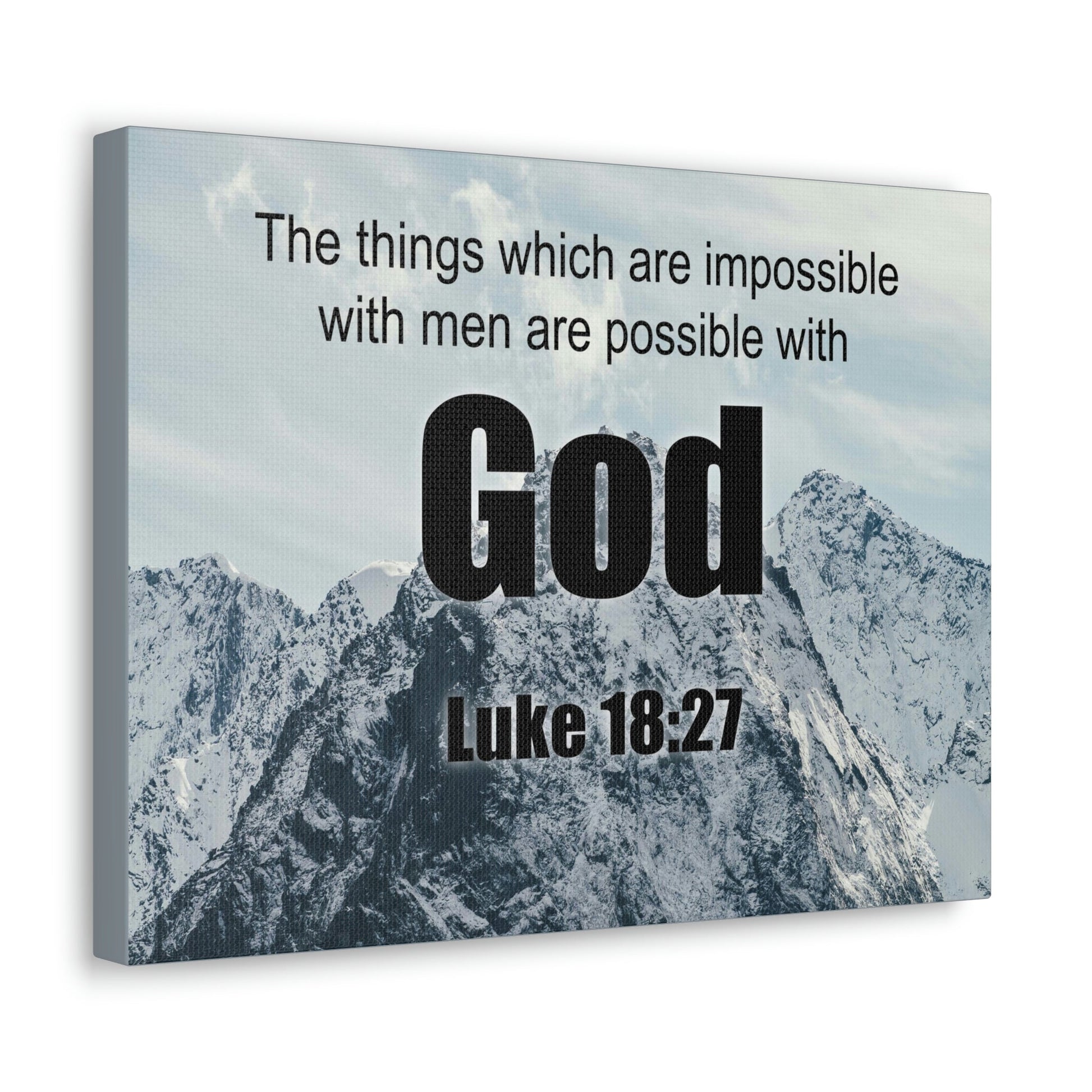 Scripture Walls Men Are Possible With God Luke 18:27 Bible Verse Canvas Christian Wall Art Ready to Hang Unframed-Express Your Love Gifts