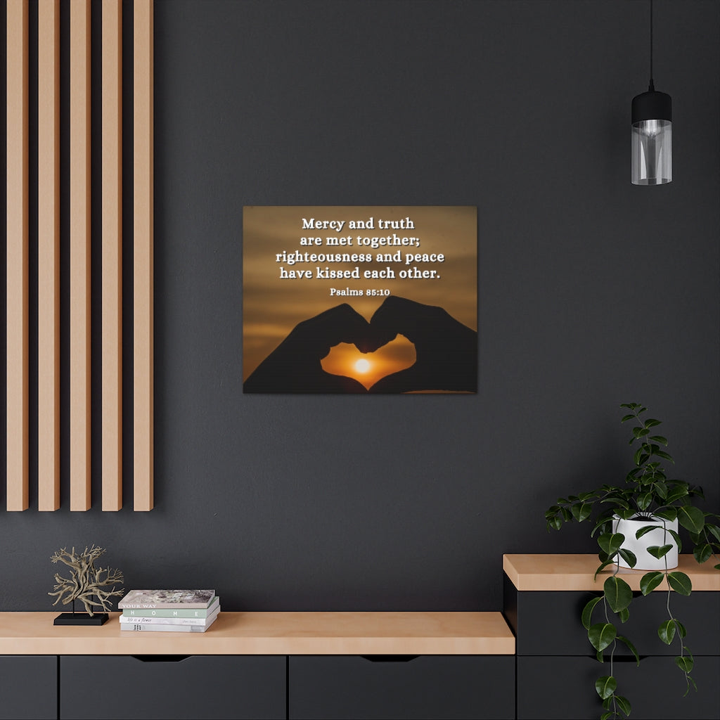 Scripture Walls Mercy And Truth Psalms 85:10 Bible Verse Canvas Christian Wall Art Ready to Hang Unframed-Express Your Love Gifts