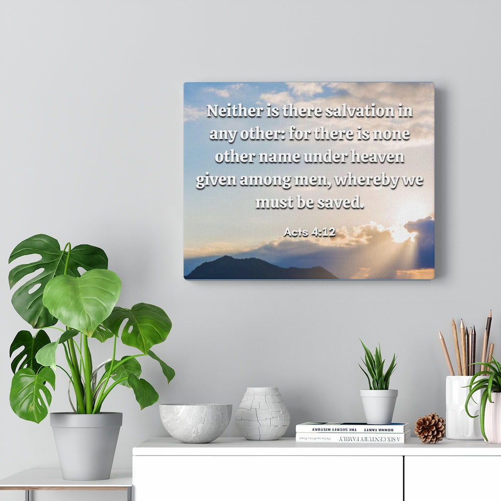 Must Be Saved Acts 4:12 Bible Verse Canvas Christian Wall Art Ready to Hang Unframed-Express Your Love Gifts