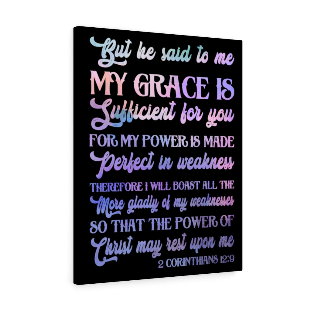 My Grace Is Sufficient 2 Corinthians 12:9 Bible Verse Canvas Christian Wall Art Ready to Hang Unframed-Express Your Love Gifts