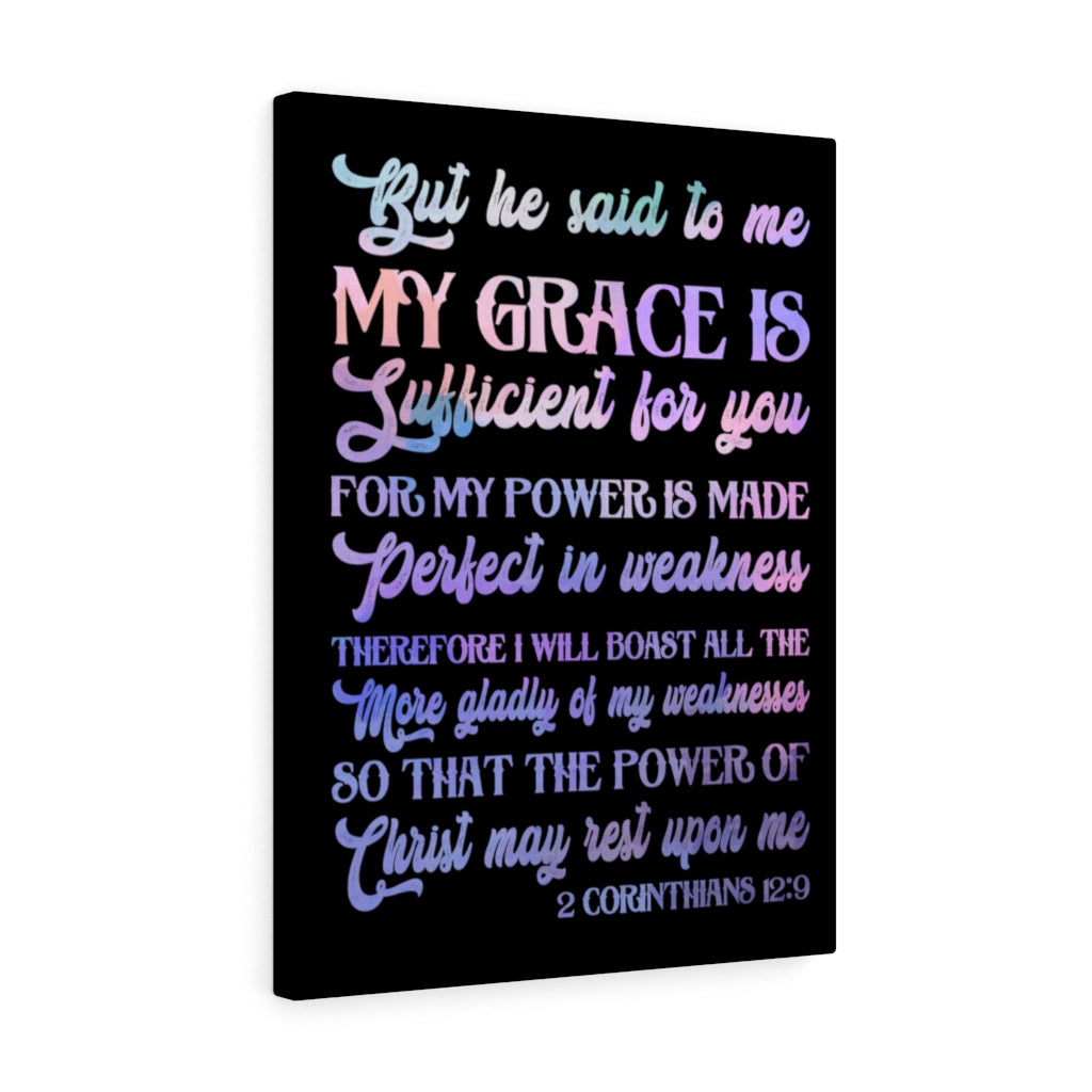 Scripture Walls My Grace Is Sufficient 2 Corinthians 12:9 Bible Verse Canvas Christian Wall Art Ready to Hang Unframed-Express Your Love Gifts