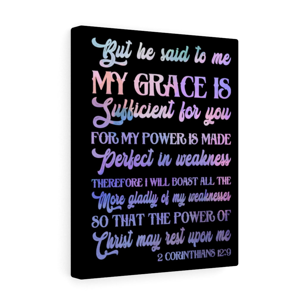 Scripture Walls My Grace Is Sufficient 2 Corinthians 12:9 Bible Verse Canvas Christian Wall Art Ready to Hang Unframed-Express Your Love Gifts
