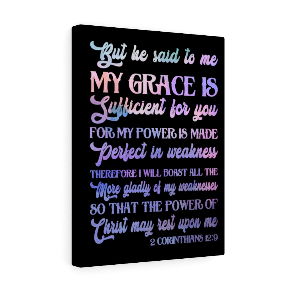 Scripture Walls My Grace Is Sufficient 2 Corinthians 12:9 Bible Verse Canvas Christian Wall Art Ready to Hang Unframed-Express Your Love Gifts