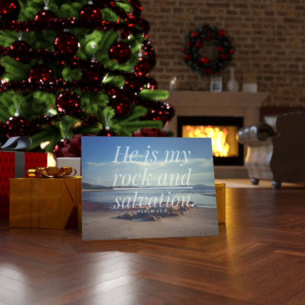 My Rock And Salvation Psalm 62:6 Bible Verse Canvas Christian Wall Art Ready to Hang Unframed-Express Your Love Gifts