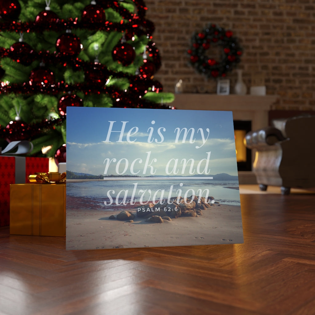 My Rock And Salvation Psalm 62:6 Bible Verse Canvas Christian Wall Art Ready to Hang Unframed-Express Your Love Gifts
