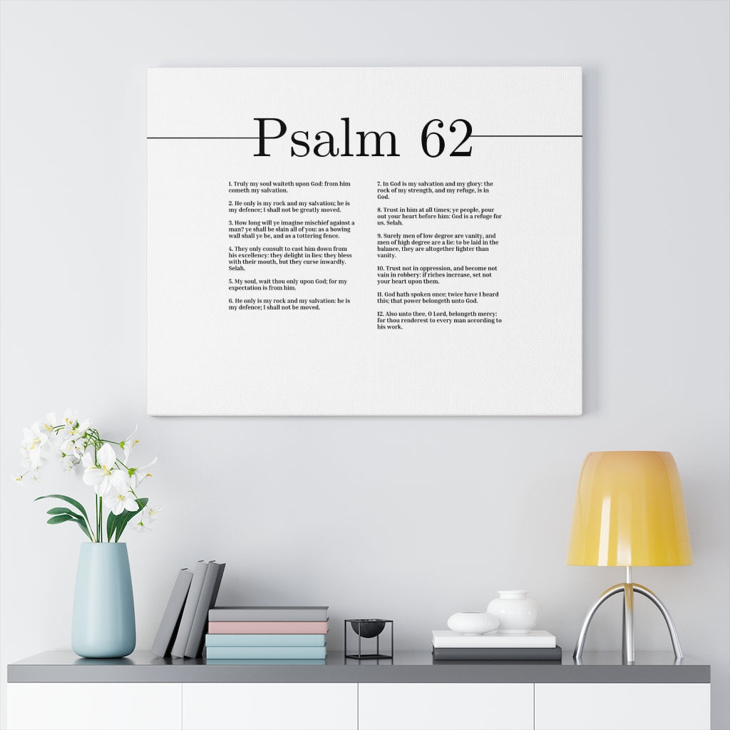 My Soul Waiteth Upon God Psalm 62 Bible Verse Canvas Christian Wall Art Ready to Hang Unframed-Express Your Love Gifts
