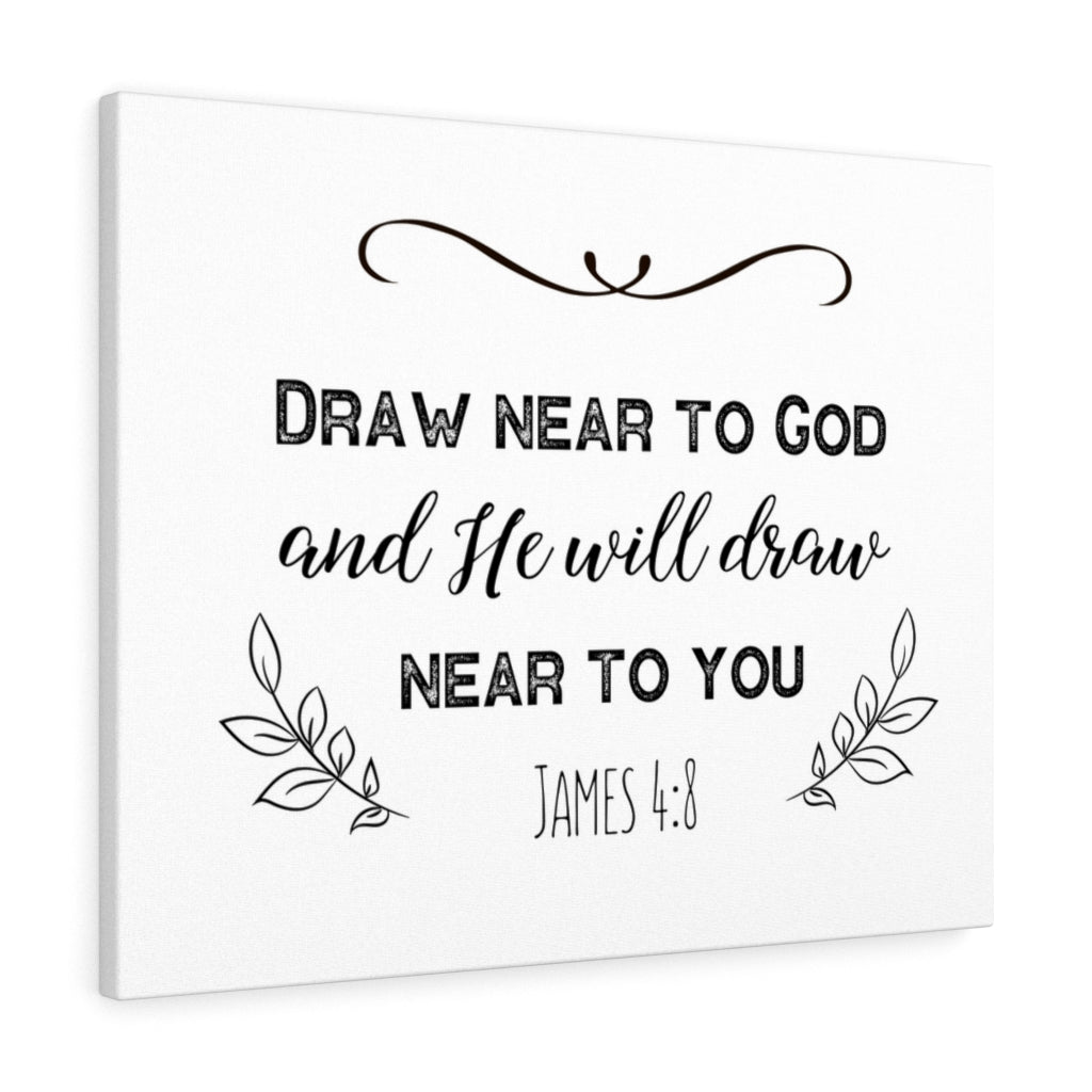 Near To God James 4:8 Bible Verse Canvas Christian Wall Art Ready to Hang Unframed-Express Your Love Gifts