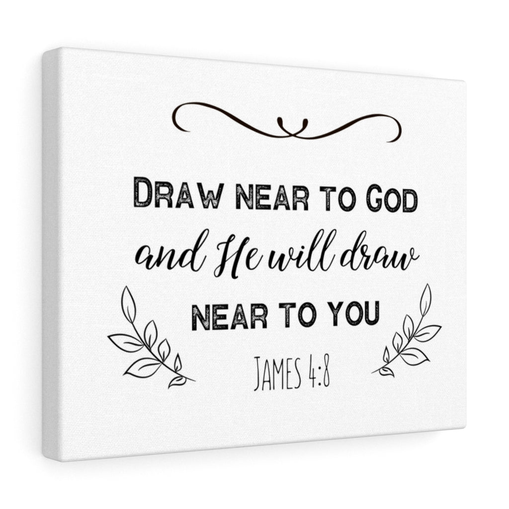 Near To God James 4:8 Bible Verse Canvas Christian Wall Art Ready to Hang Unframed-Express Your Love Gifts