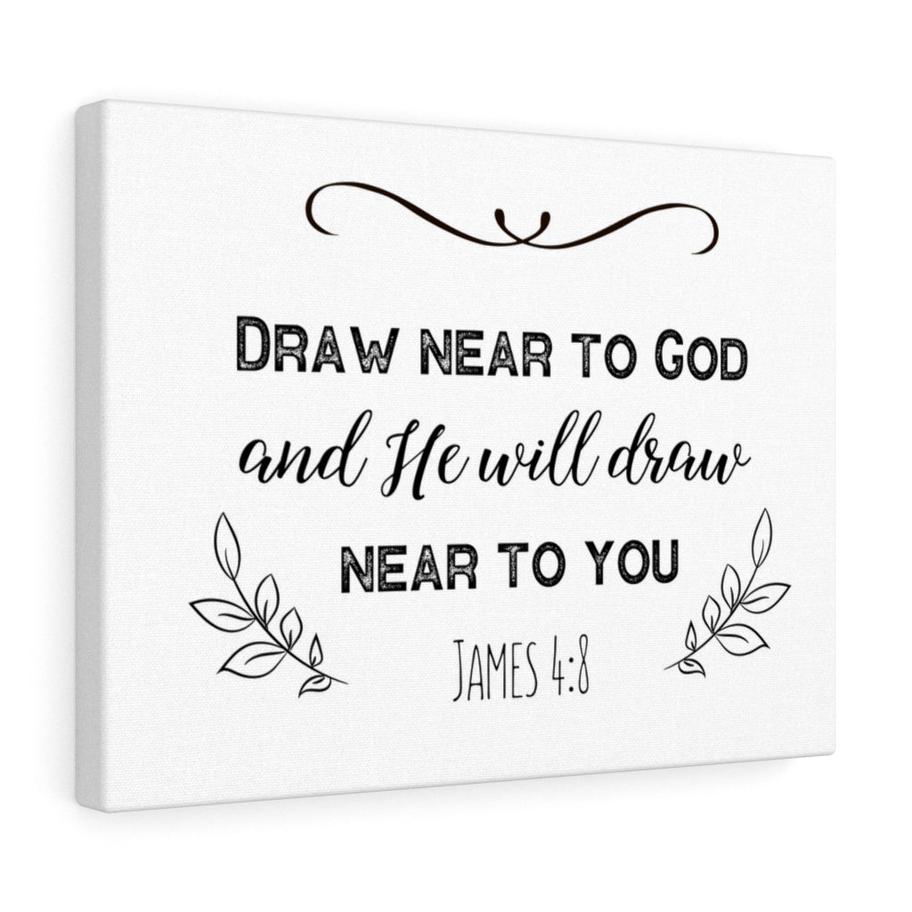 Near To God James 4:8 Bible Verse Canvas Christian Wall Art Ready to Hang Unframed-Express Your Love Gifts
