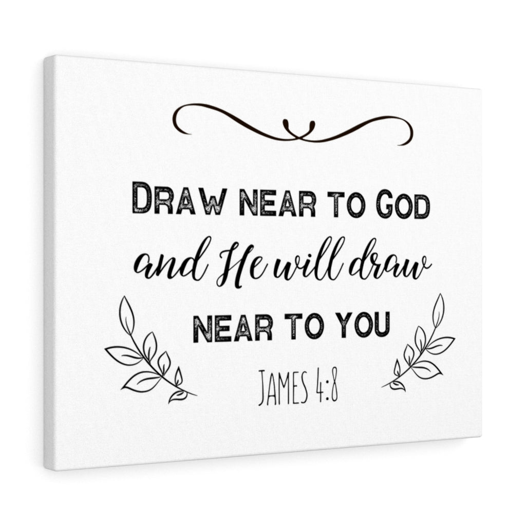 Near To God James 4:8 Bible Verse Canvas Christian Wall Art Ready to Hang Unframed-Express Your Love Gifts