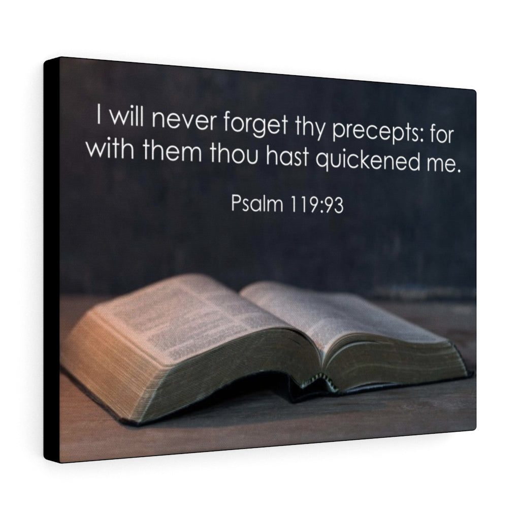 Never Forget Thy Precepts Psalm 119:93 Bible Verse Canvas Christian Wall Art Ready to Hang Unframed-Express Your Love Gifts