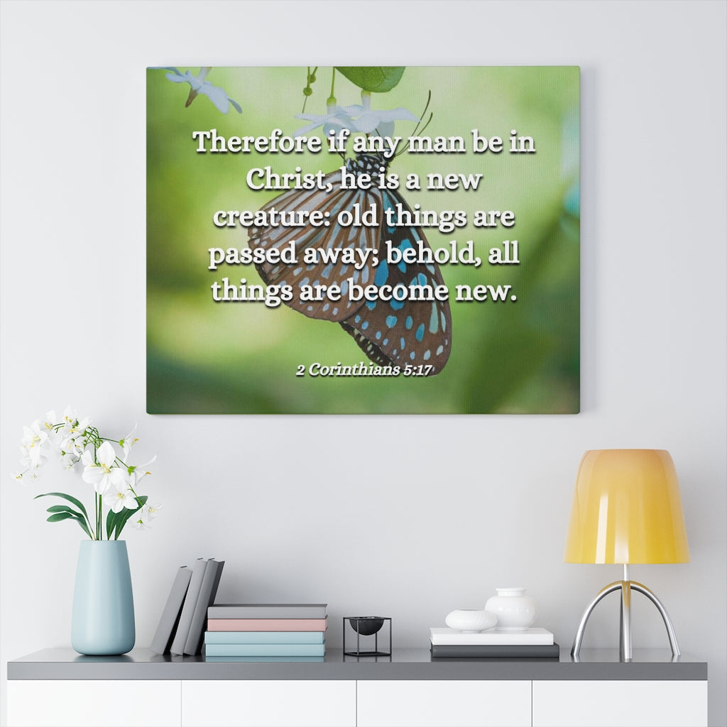 New Creature 2 Corinthians 5:17 Bible Verse Canvas Christian Wall Art Ready to Hang Unframed-Express Your Love Gifts