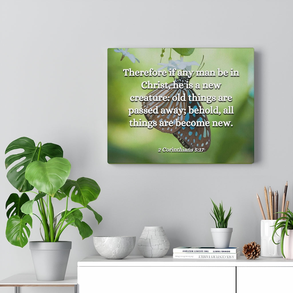 New Creature 2 Corinthians 5:17 Bible Verse Canvas Christian Wall Art Ready to Hang Unframed-Express Your Love Gifts