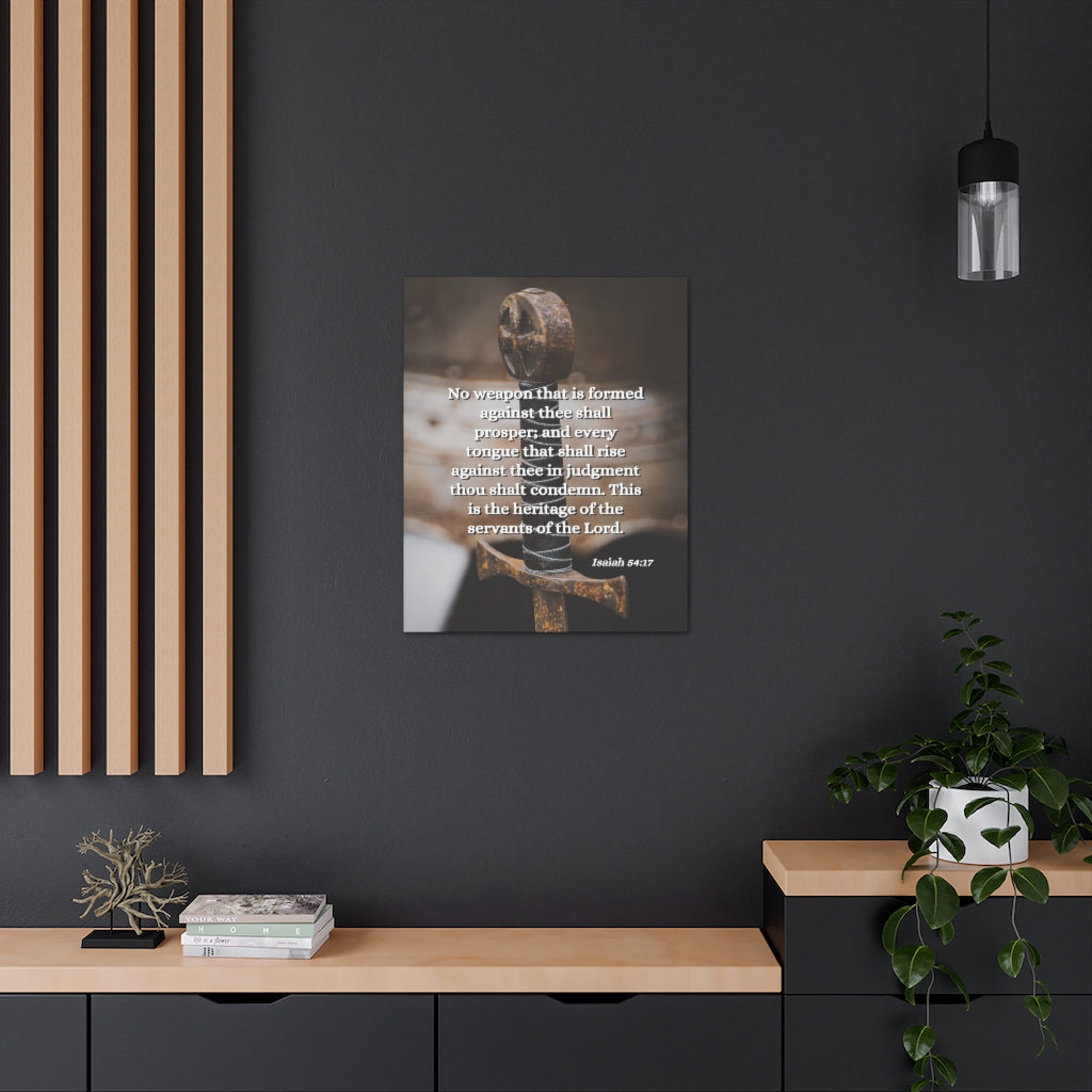 Scripture Walls No Weapon Isaiah 54:17 Bible Verse Canvas Christian Wall Art Ready to Hang Unframed-Express Your Love Gifts
