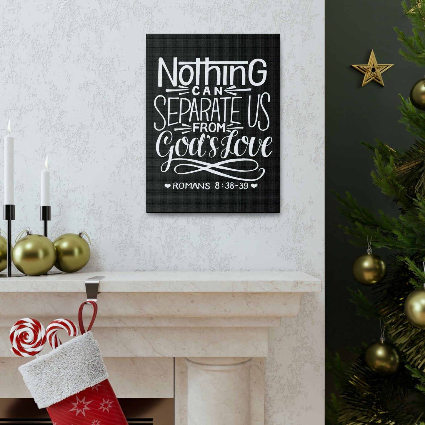 Scripture Walls Nothing Can Separate Us Romans 8:38 Bible Verse Canvas Christian Wall Art Ready to Hang Unframed-Express Your Love Gifts
