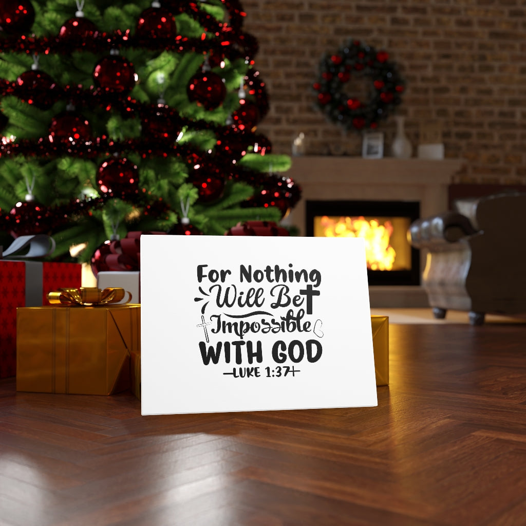 Nothing Impossible Black Luke 1:37 Bible Verse Canvas Christian Wall Art Ready to Hang Unframed-Express Your Love Gifts