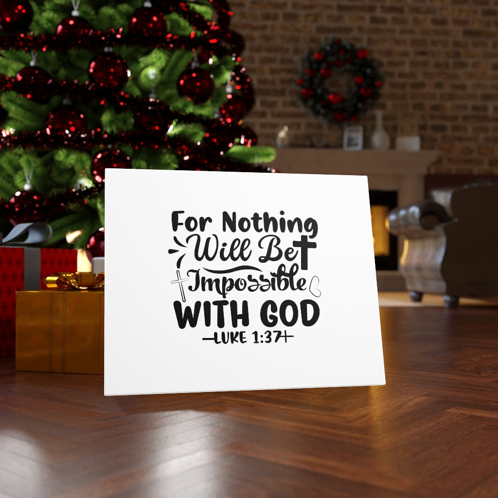 Nothing Impossible Black Luke 1:37 Bible Verse Canvas Christian Wall Art Ready to Hang Unframed-Express Your Love Gifts