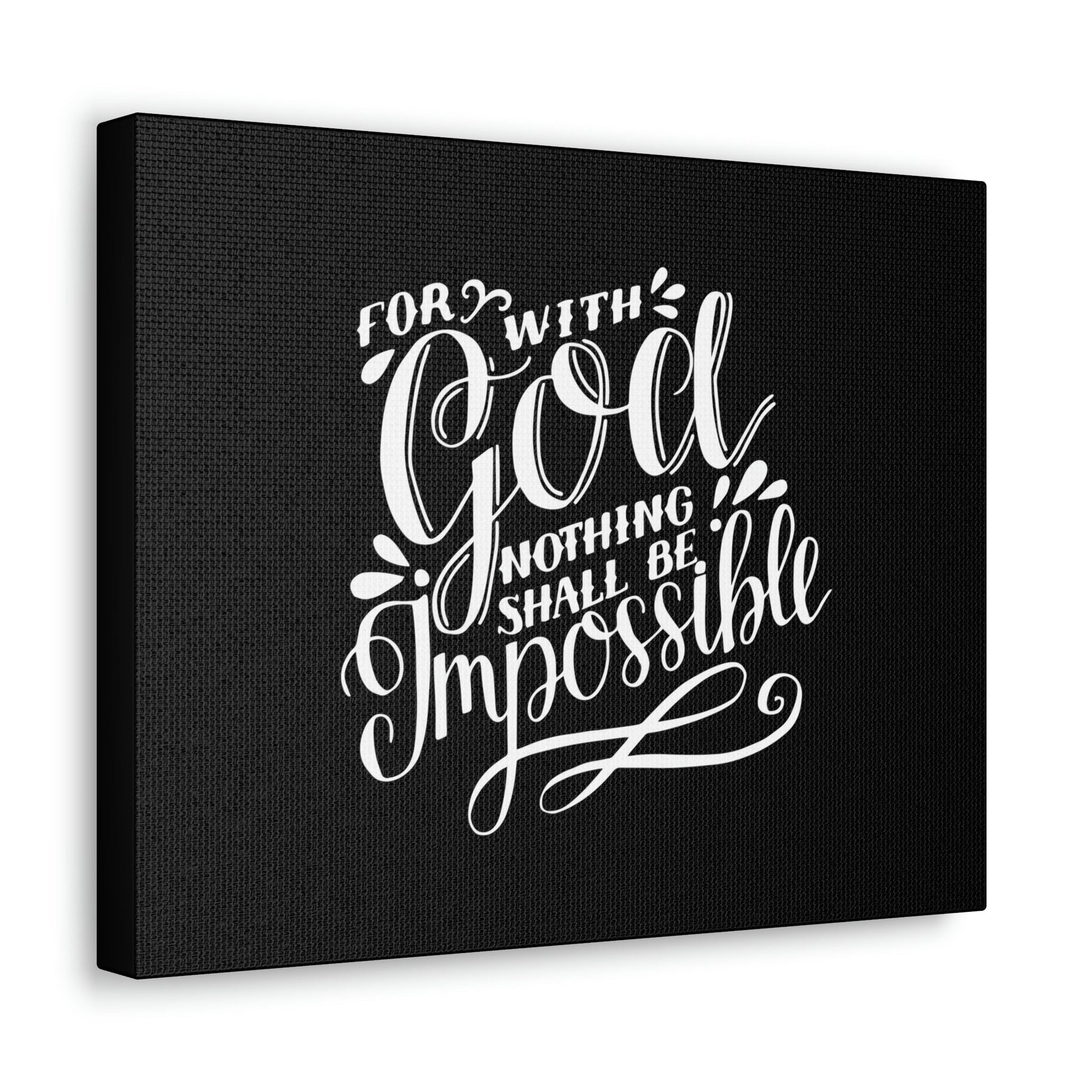 Nothing Shall Be Impossible Luke 1:37 Calligraphy Christian Wall Art Bible Verse Print Ready to Hang Unframed-Express Your Love Gifts