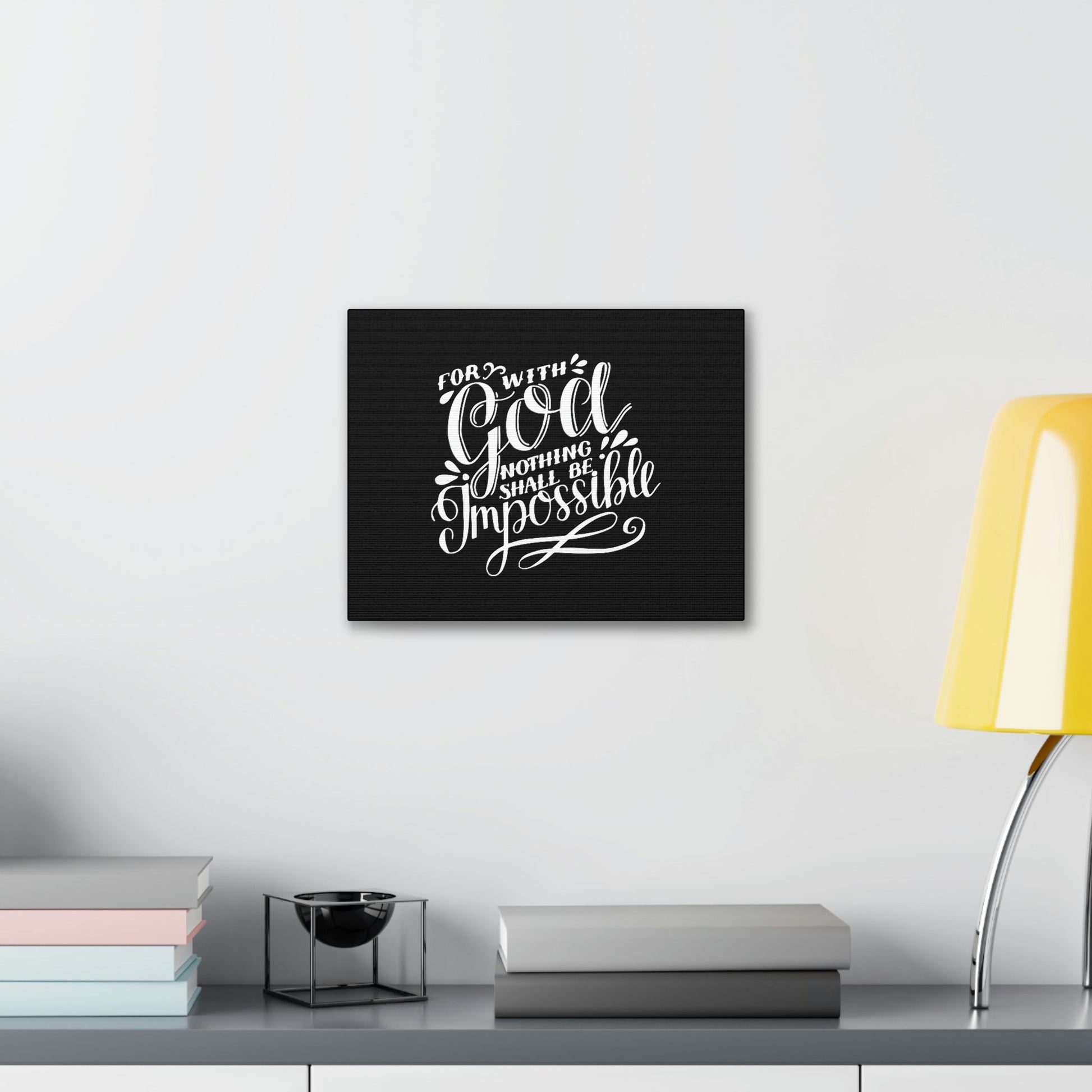 Nothing Shall Be Impossible Luke 1:37 Calligraphy Christian Wall Art Bible Verse Print Ready to Hang Unframed-Express Your Love Gifts