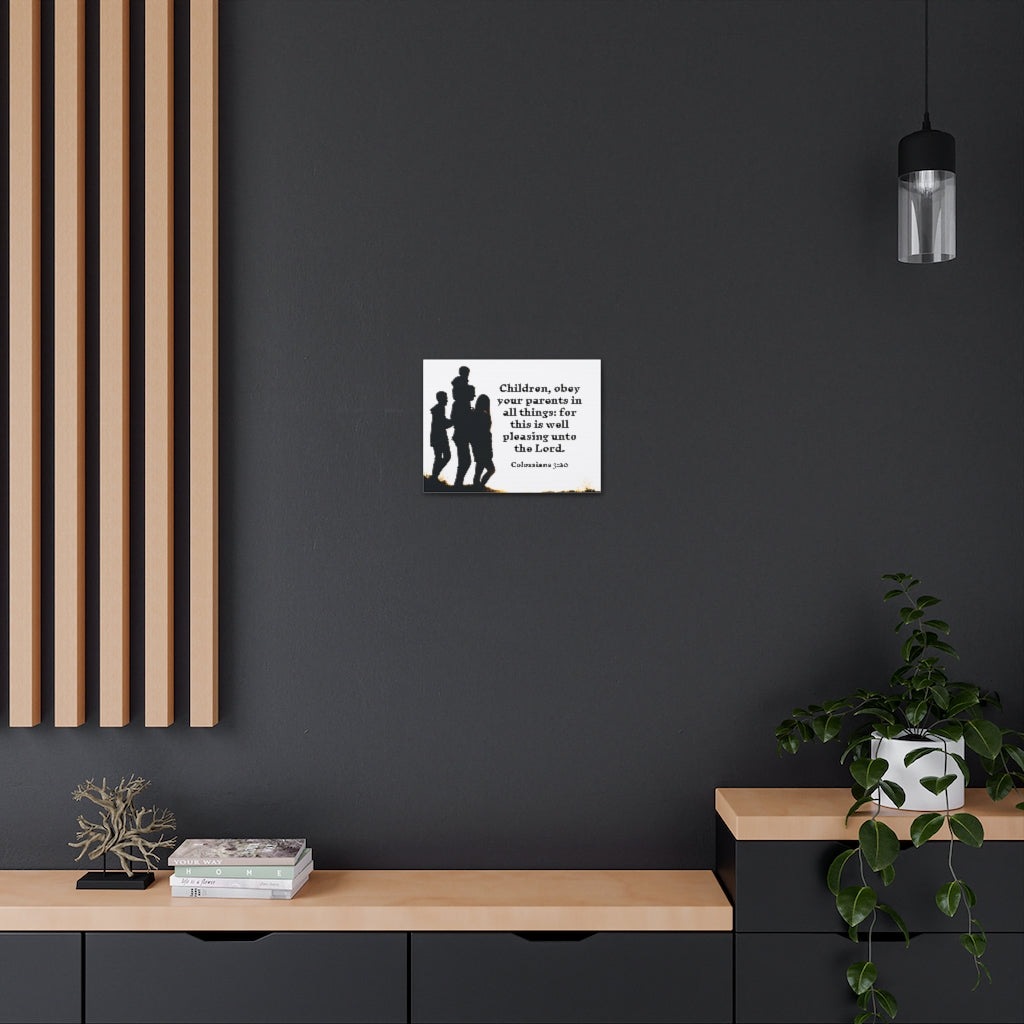 Scripture Walls Obey Your Parents Colossians 3:20 Bible Verse Canvas Christian Wall Art Ready to Hang Unframed-Express Your Love Gifts