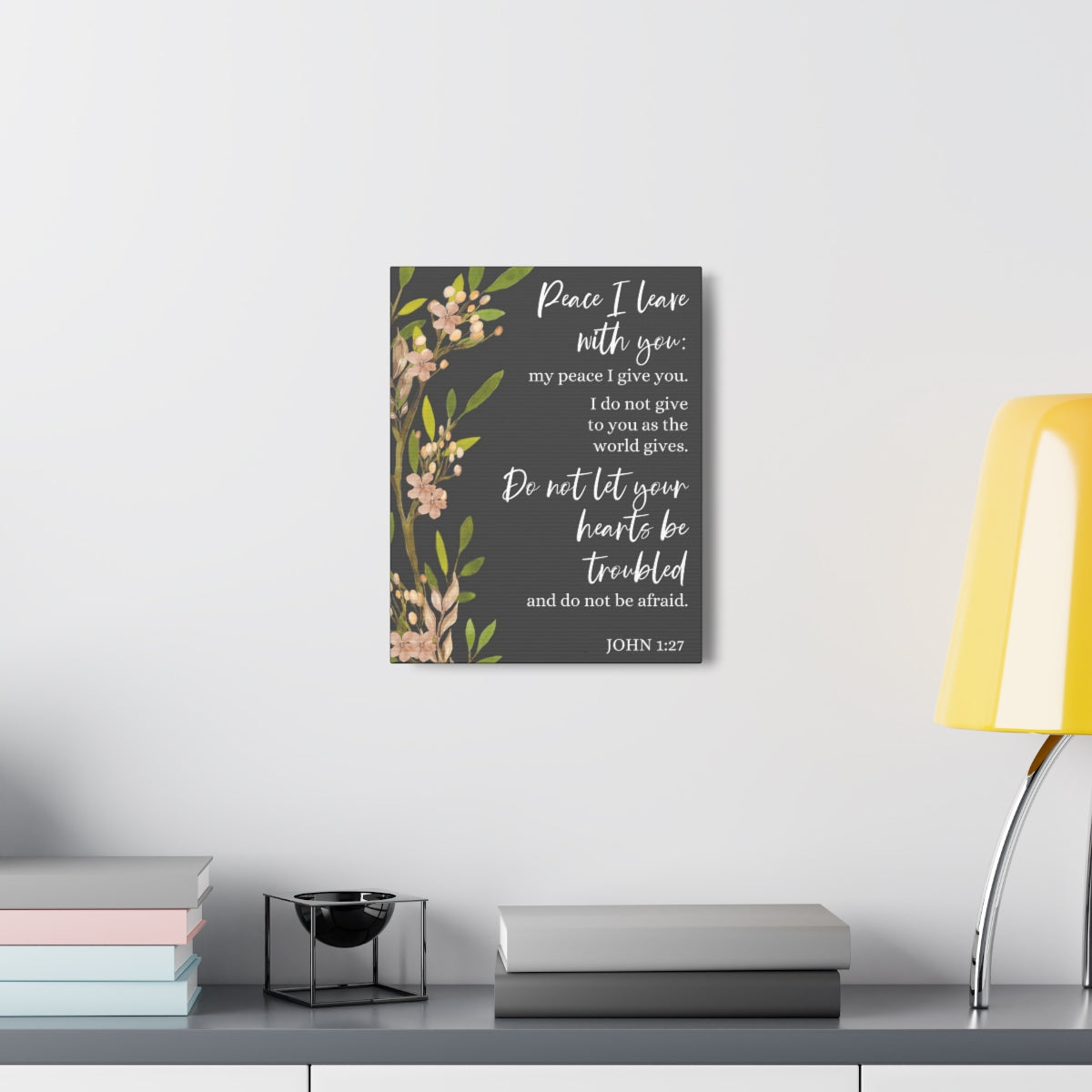 Scripture Walls Peace I Leave With You John 1:27 Bible Verse Canvas Christian Wall Art Ready to Hang Unframed-Express Your Love Gifts
