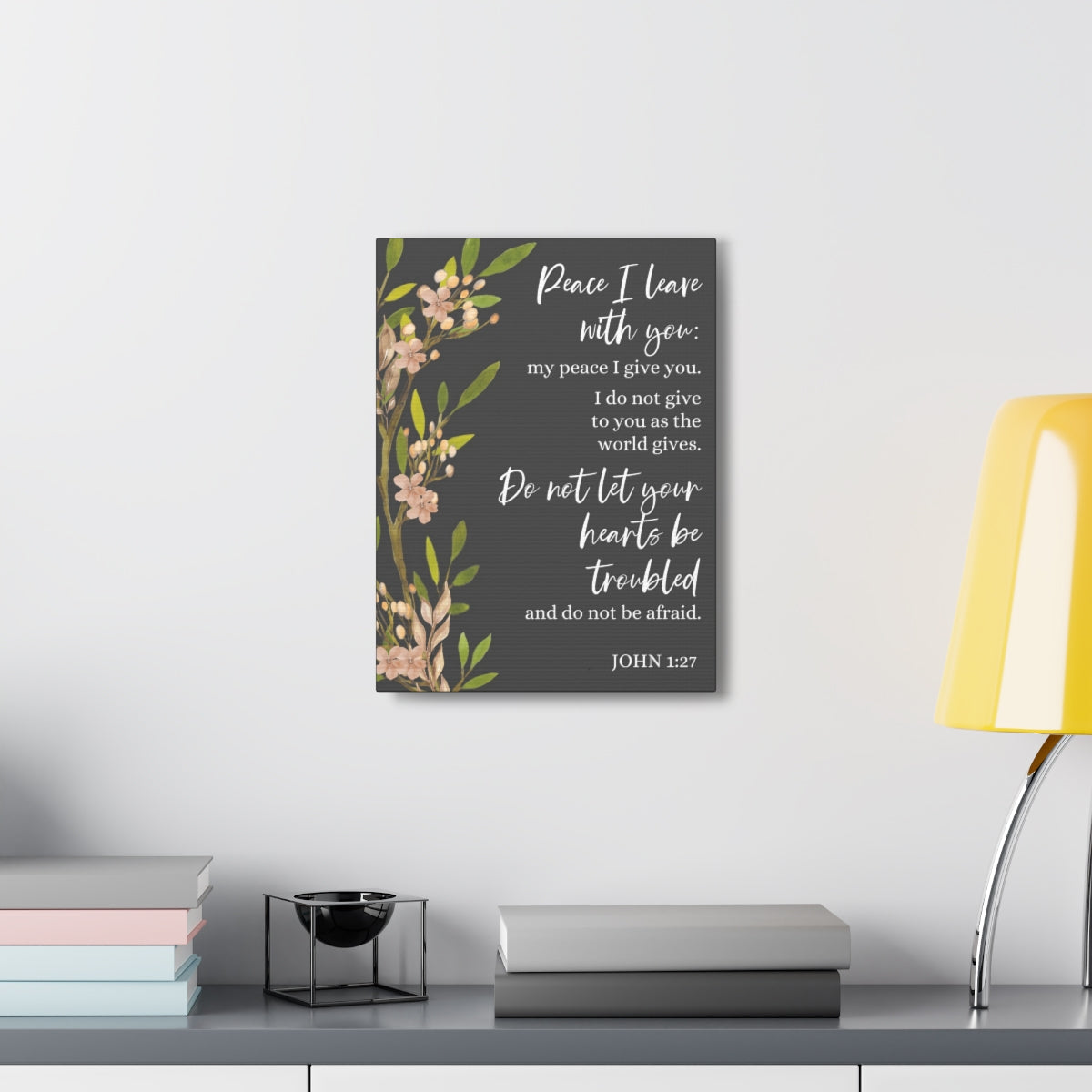 Scripture Walls Peace I Leave With You John 1:27 Bible Verse Canvas Christian Wall Art Ready to Hang Unframed-Express Your Love Gifts