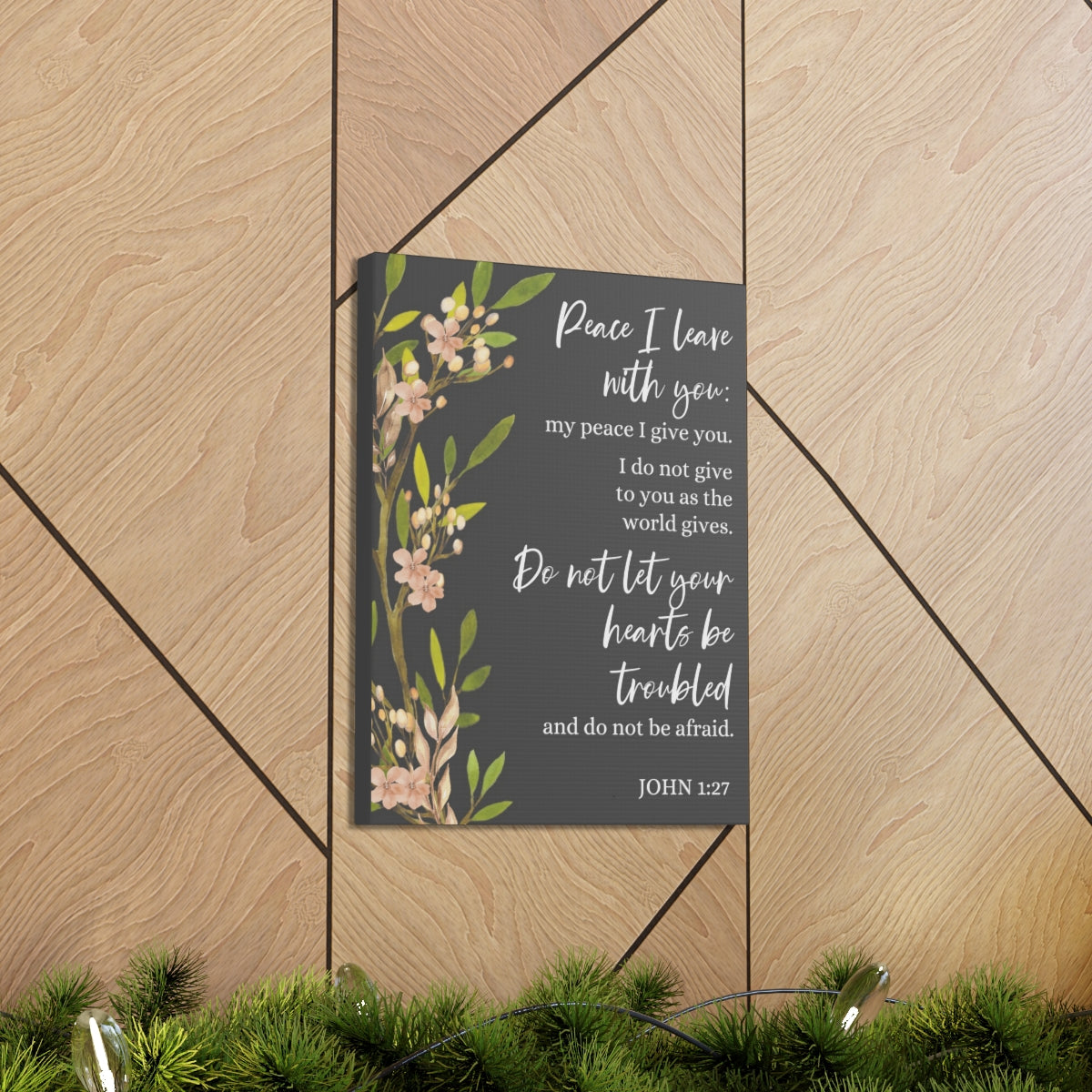 Scripture Walls Peace I Leave With You John 1:27 Bible Verse Canvas Christian Wall Art Ready to Hang Unframed-Express Your Love Gifts