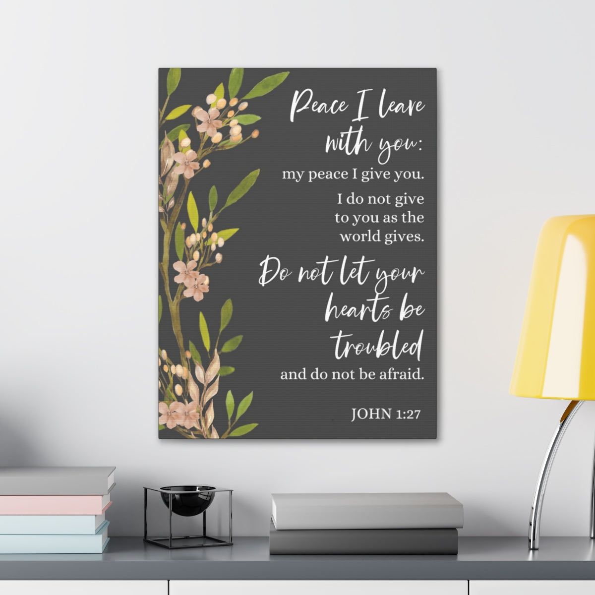 Scripture Walls Peace I Leave With You John 1:27 Bible Verse Canvas Christian Wall Art Ready to Hang Unframed-Express Your Love Gifts