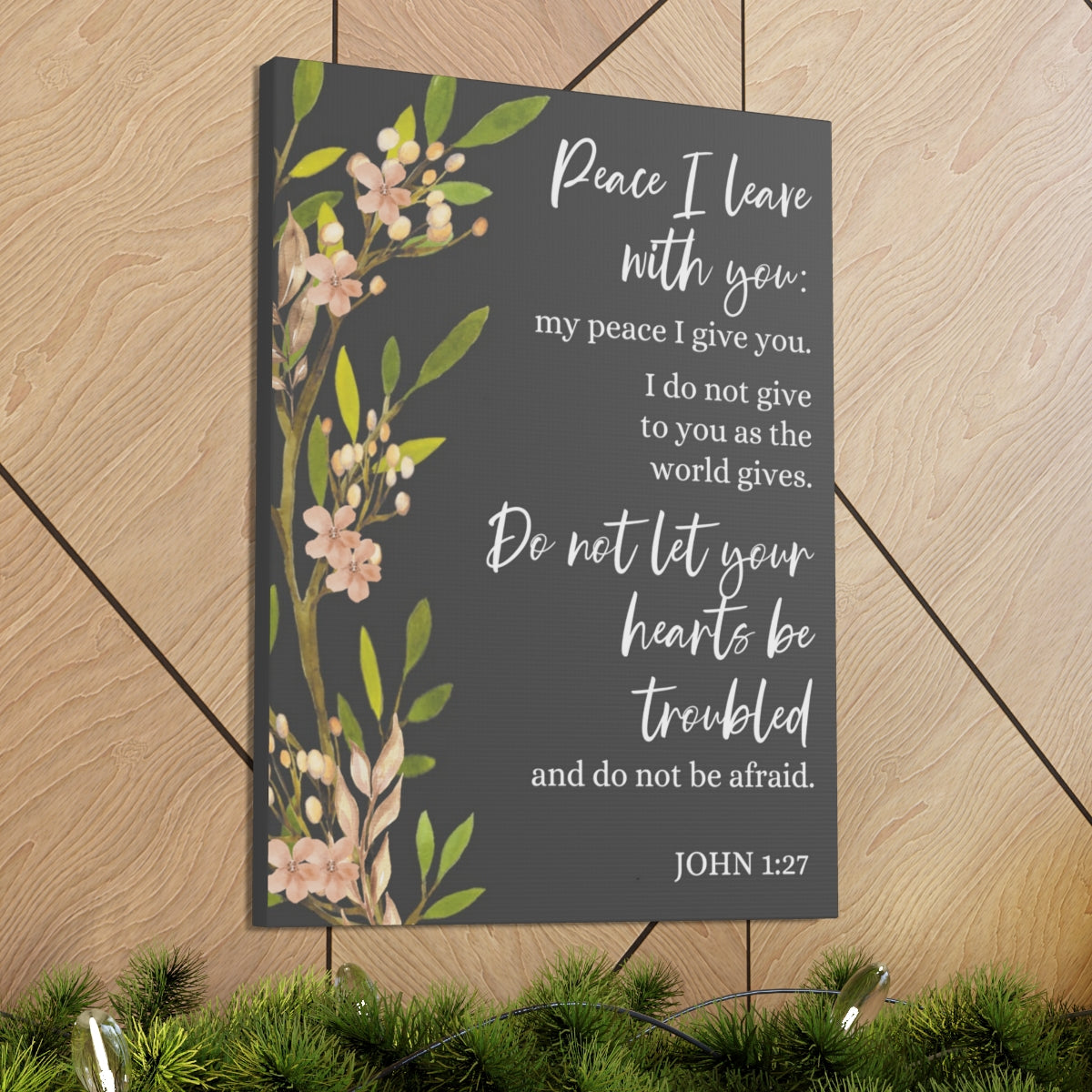 Scripture Walls Peace I Leave With You John 1:27 Bible Verse Canvas Christian Wall Art Ready to Hang Unframed-Express Your Love Gifts