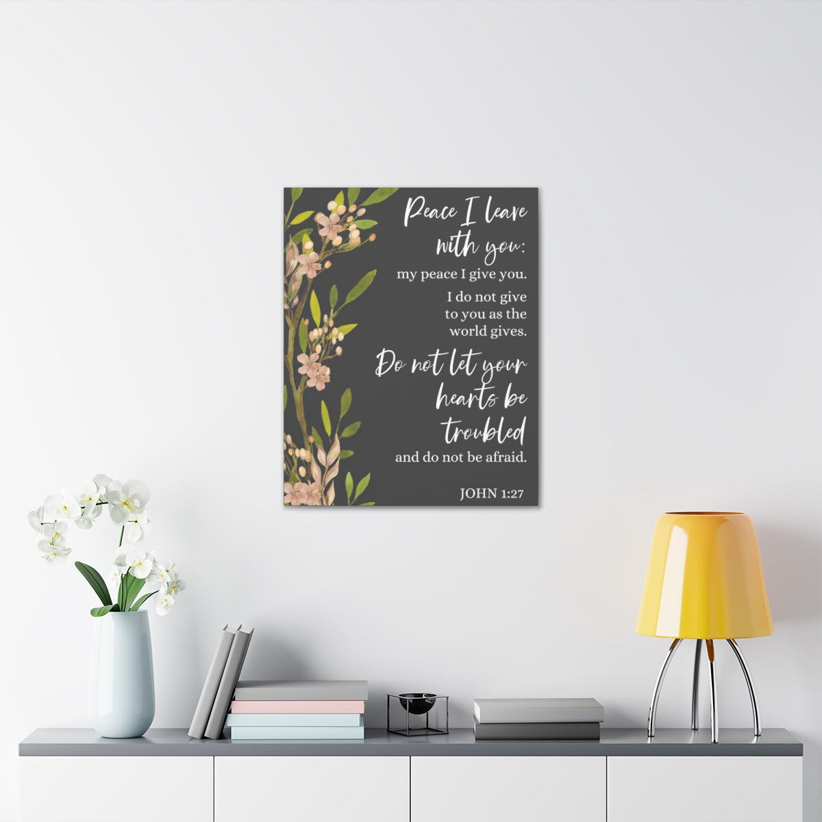 Scripture Walls Peace I Leave With You John 1:27 Bible Verse Canvas Christian Wall Art Ready to Hang Unframed-Express Your Love Gifts