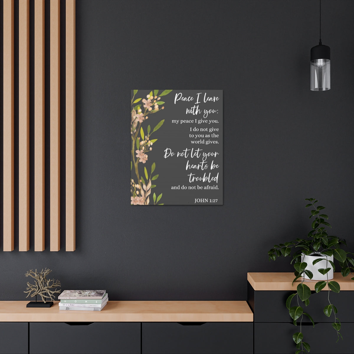 Scripture Walls Peace I Leave With You John 1:27 Bible Verse Canvas Christian Wall Art Ready to Hang Unframed-Express Your Love Gifts