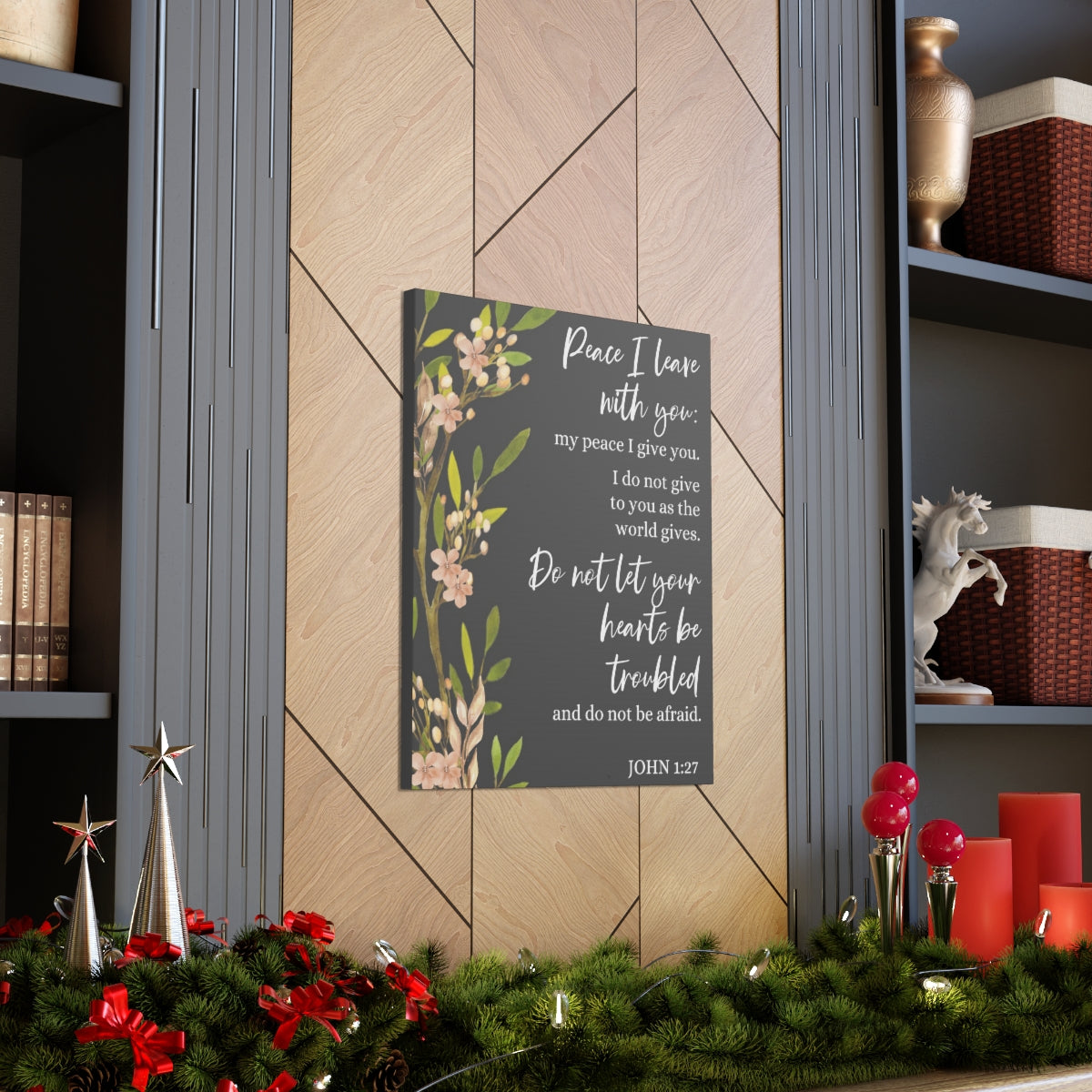 Scripture Walls Peace I Leave With You John 1:27 Bible Verse Canvas Christian Wall Art Ready to Hang Unframed-Express Your Love Gifts