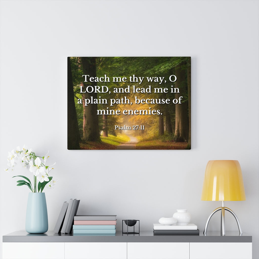 Plain Path Psalm 27:11 Bible Verse Canvas Christian Wall Art Ready to Hang Unframed-Express Your Love Gifts