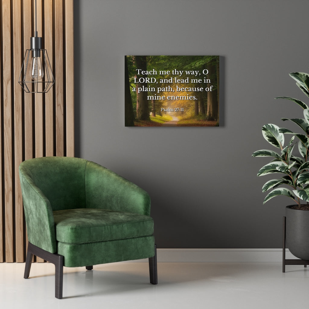 Plain Path Psalm 27:11 Bible Verse Canvas Christian Wall Art Ready to Hang Unframed-Express Your Love Gifts