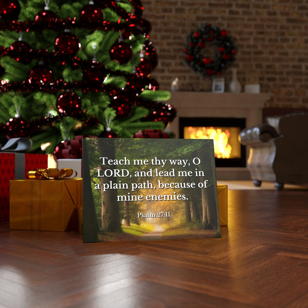 Plain Path Psalm 27:11 Bible Verse Canvas Christian Wall Art Ready to Hang Unframed-Express Your Love Gifts