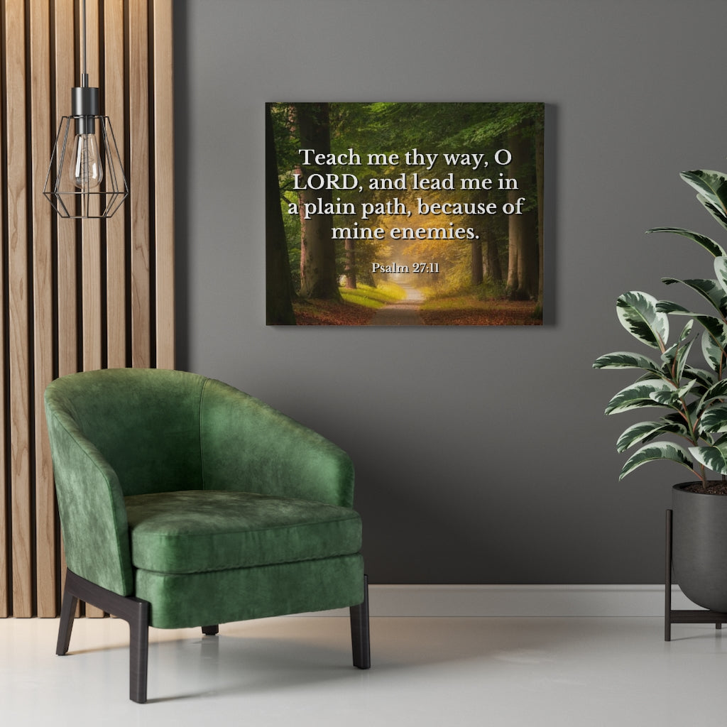 Plain Path Psalm 27:11 Bible Verse Canvas Christian Wall Art Ready to Hang Unframed-Express Your Love Gifts