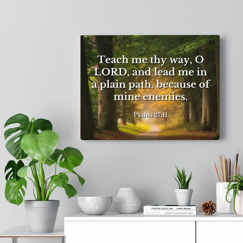Plain Path Psalm 27:11 Bible Verse Canvas Christian Wall Art Ready to Hang Unframed-Express Your Love Gifts