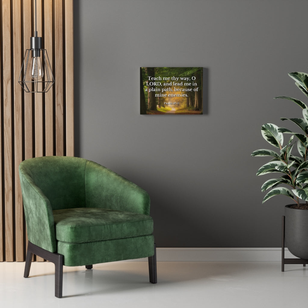 Plain Path Psalm 27:11 Bible Verse Canvas Christian Wall Art Ready to Hang Unframed-Express Your Love Gifts