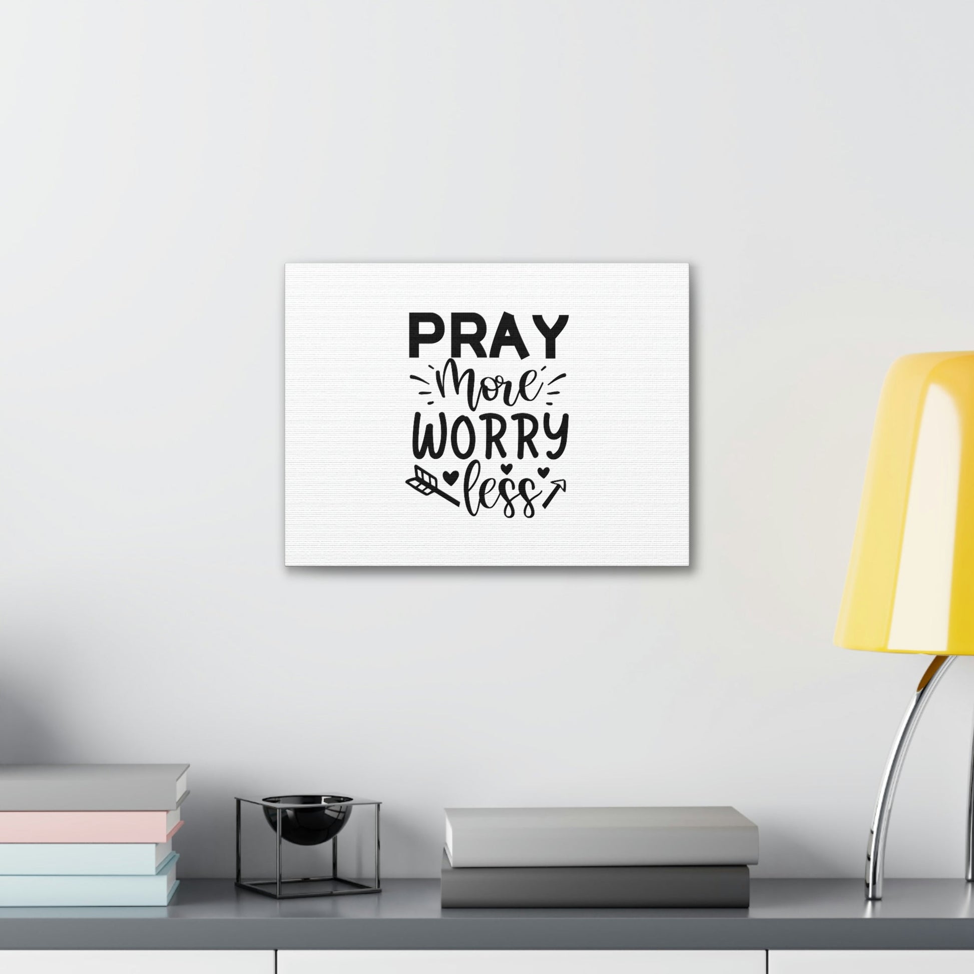 Pray More Worry Less Ephesians 6:18 Arrow Christian Wall Art Bible Verse Print Ready to Hang Unframed-Express Your Love Gifts