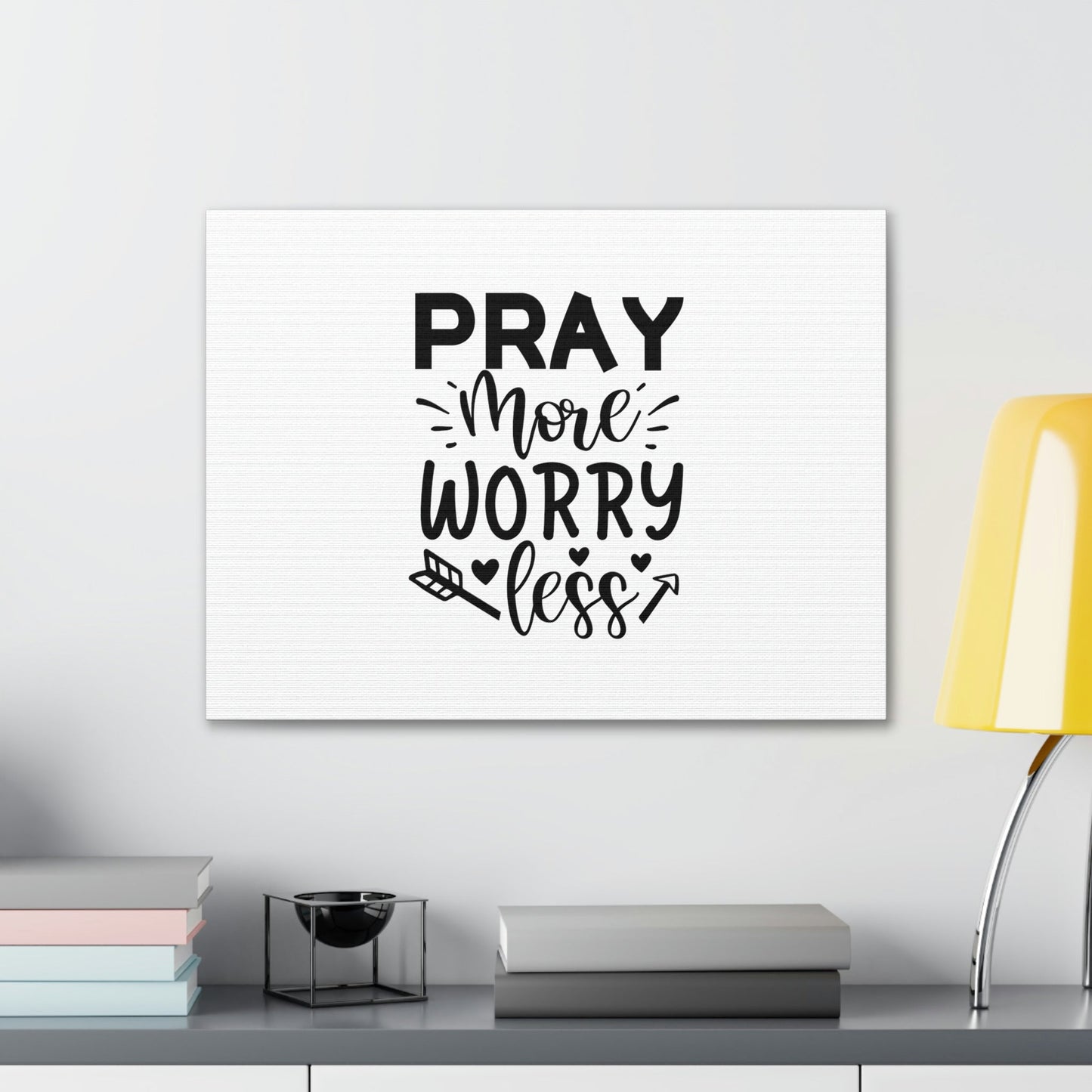 Pray More Worry Less Ephesians 6:18 Arrow Christian Wall Art Bible Verse Print Ready to Hang Unframed-Express Your Love Gifts