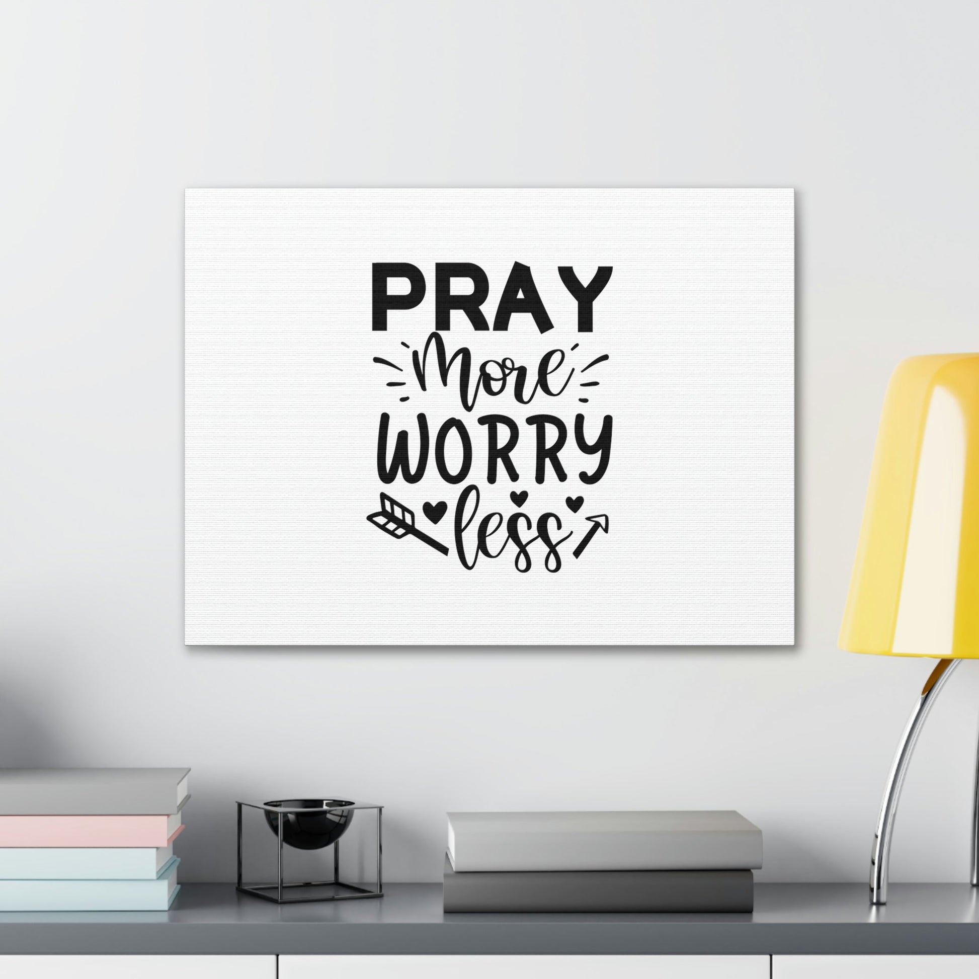 Pray More Worry Less Ephesians 6:18 Arrow Christian Wall Art Bible Verse Print Ready to Hang Unframed-Express Your Love Gifts