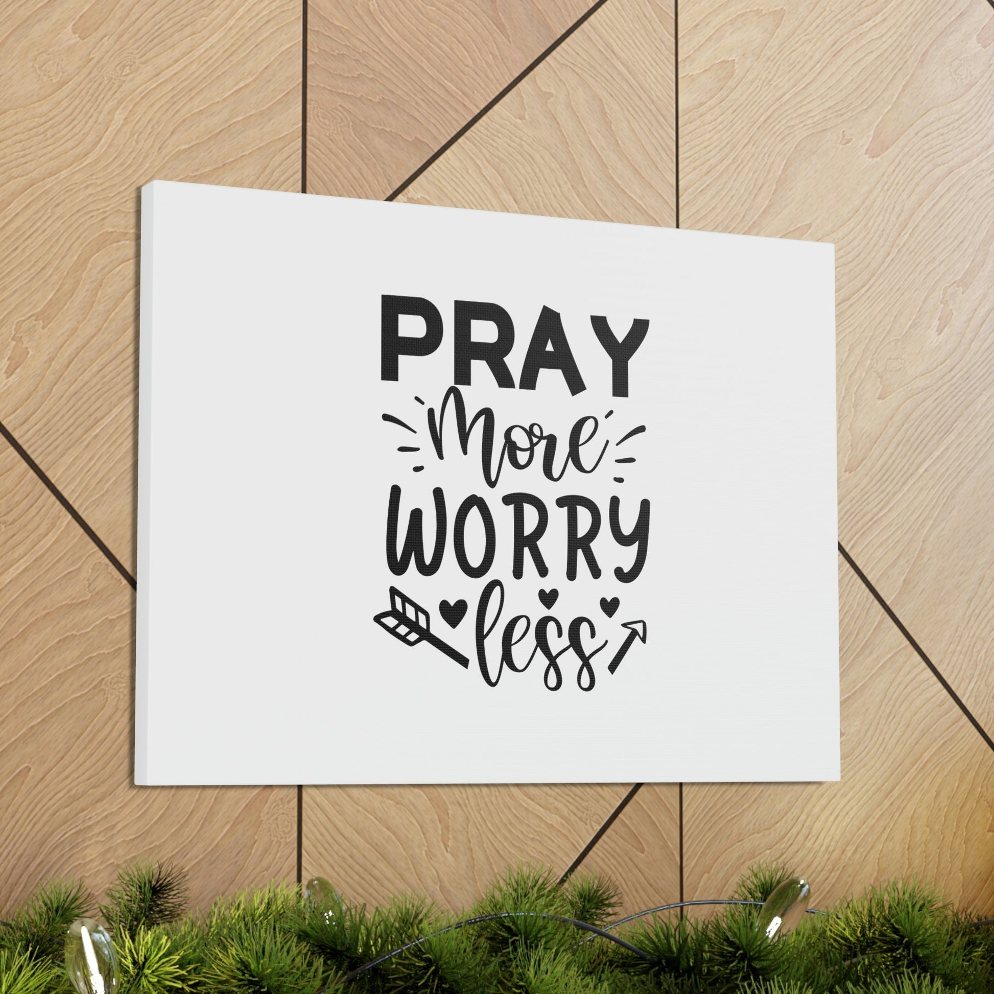 Pray More Worry Less Ephesians 6:18 Arrow Christian Wall Art Bible Verse Print Ready to Hang Unframed-Express Your Love Gifts