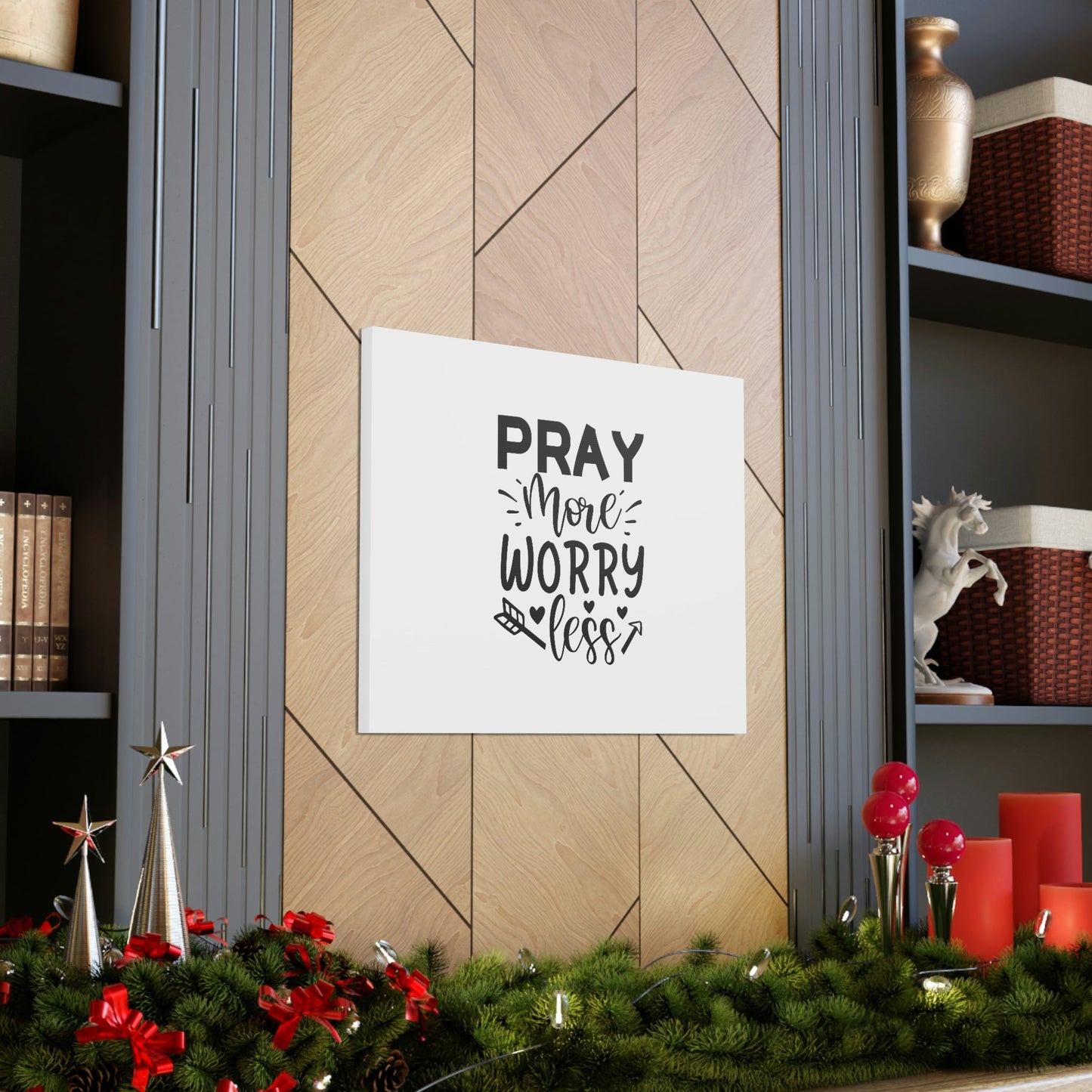 Pray More Worry Less Ephesians 6:18 Arrow Christian Wall Art Bible Verse Print Ready to Hang Unframed-Express Your Love Gifts