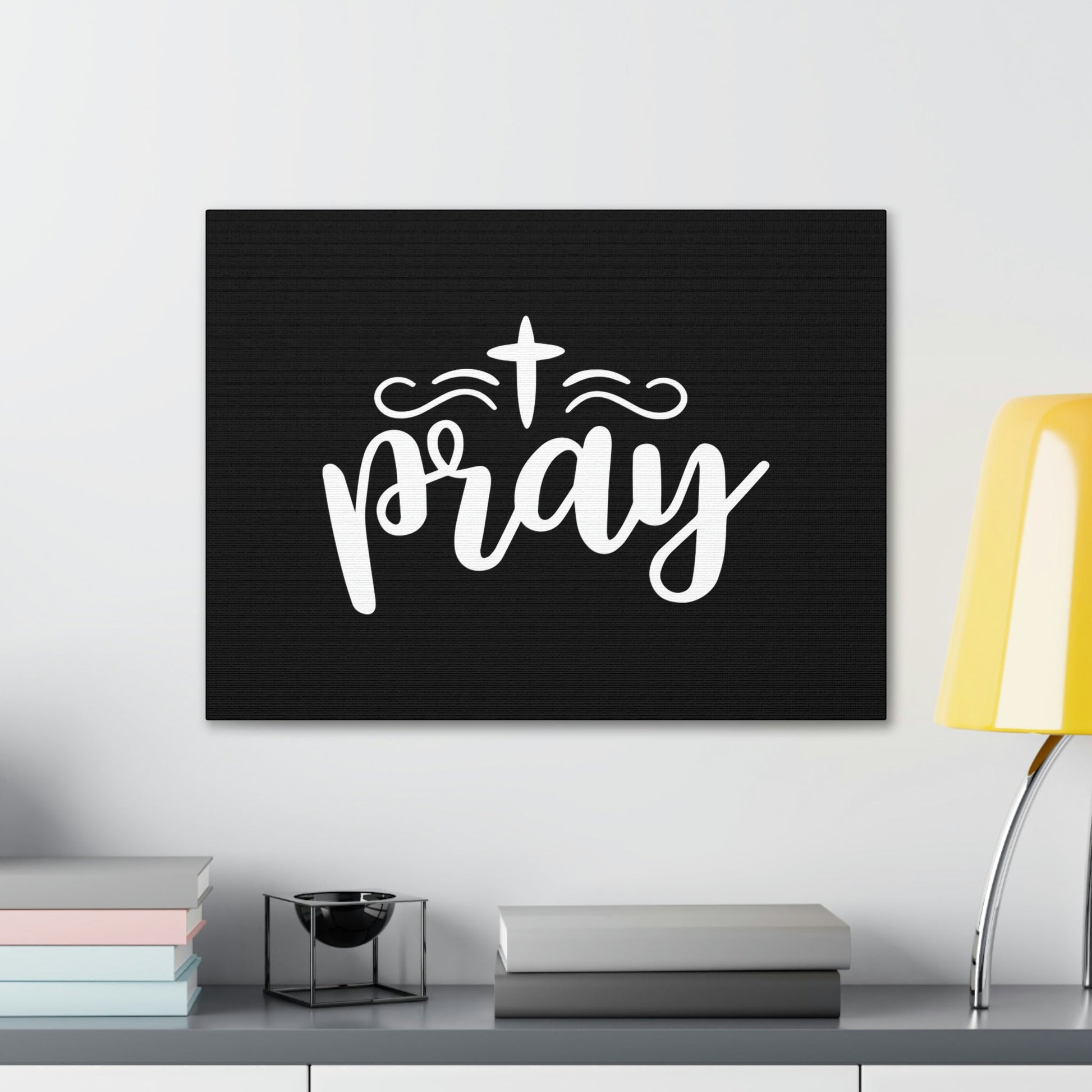 Pray Philippians 4:6 Cross Black Christian Wall Art Bible Verse Print Ready to Hang Unframed-Express Your Love Gifts