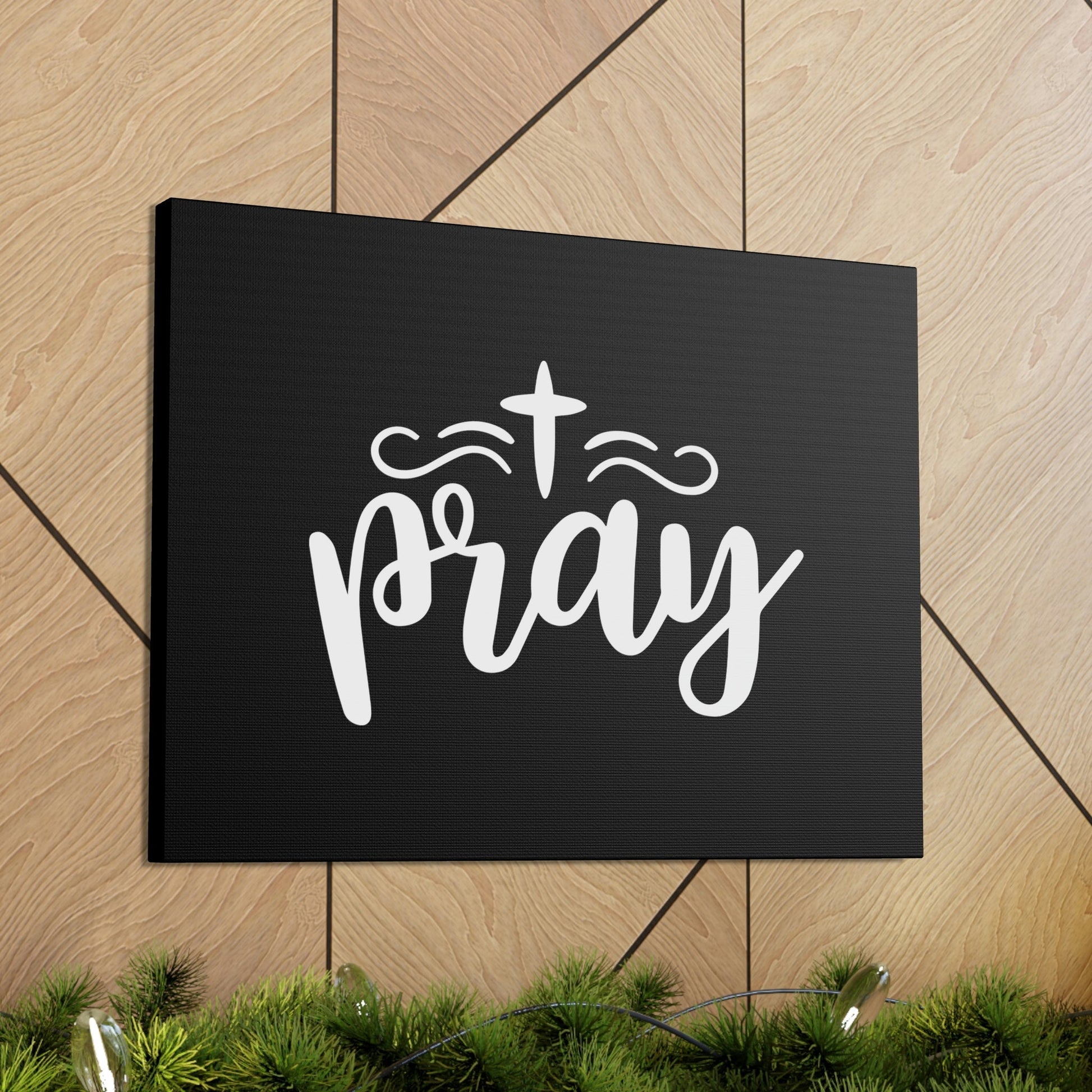Pray Philippians 4:6 Cross Black Christian Wall Art Bible Verse Print Ready to Hang Unframed-Express Your Love Gifts
