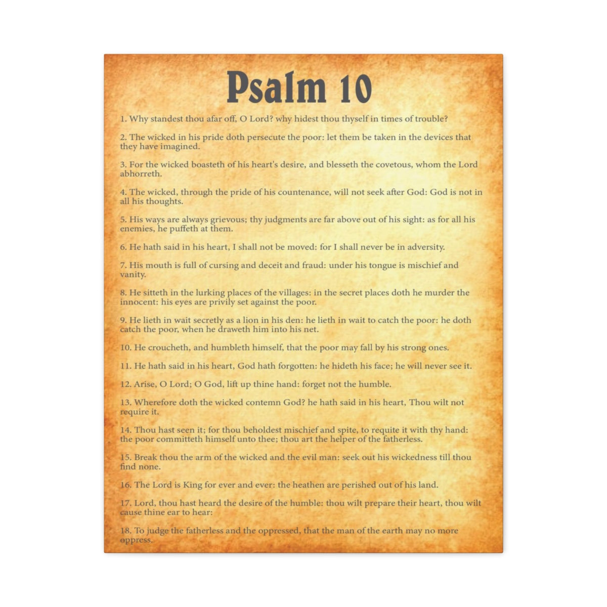 Scripture Walls Psalm 10 Chapter Gold Bible Canvas Christian Wall Art Ready to Hang Unframed-Express Your Love Gifts