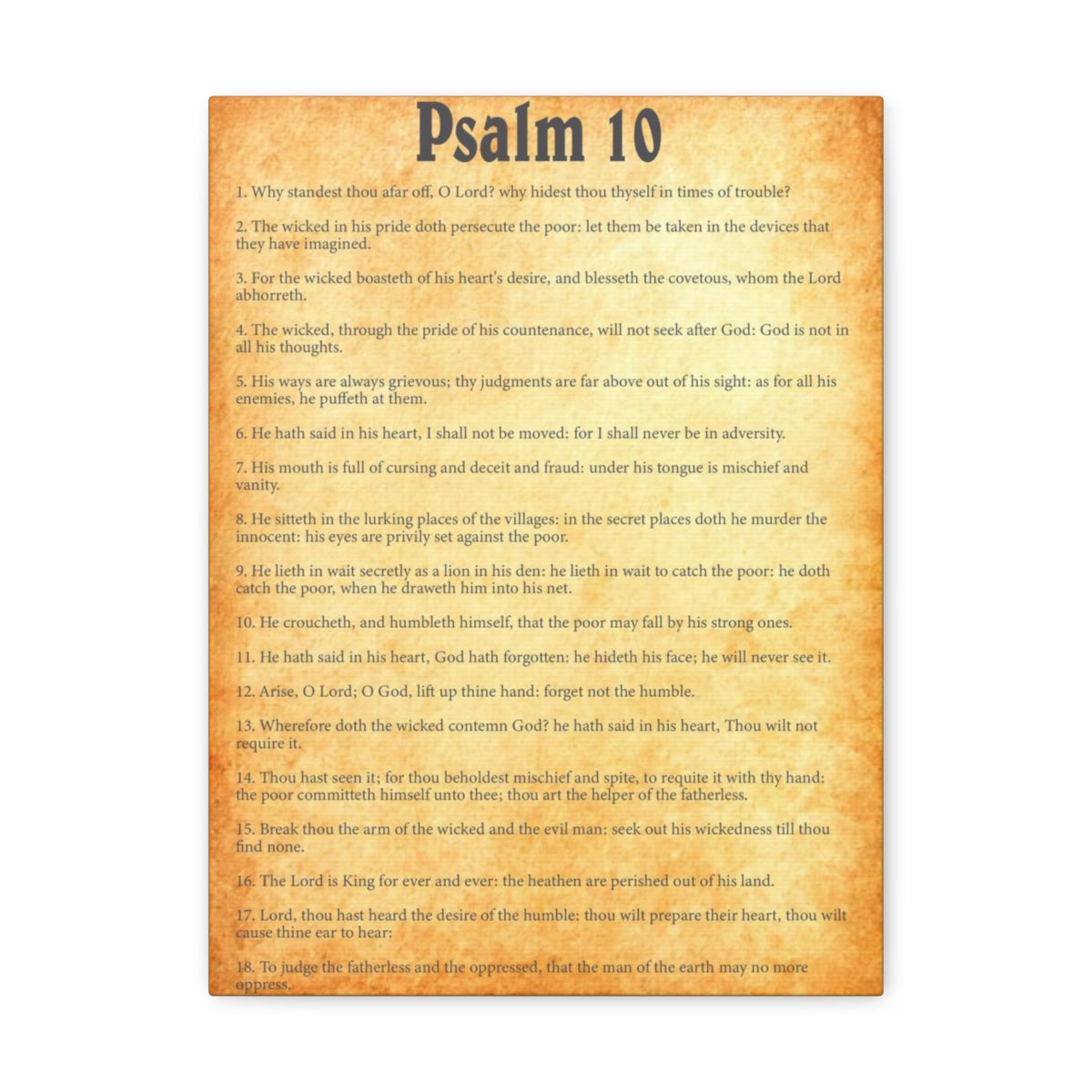 Scripture Walls Psalm 10 Chapter Gold Bible Canvas Christian Wall Art Ready to Hang Unframed-Express Your Love Gifts