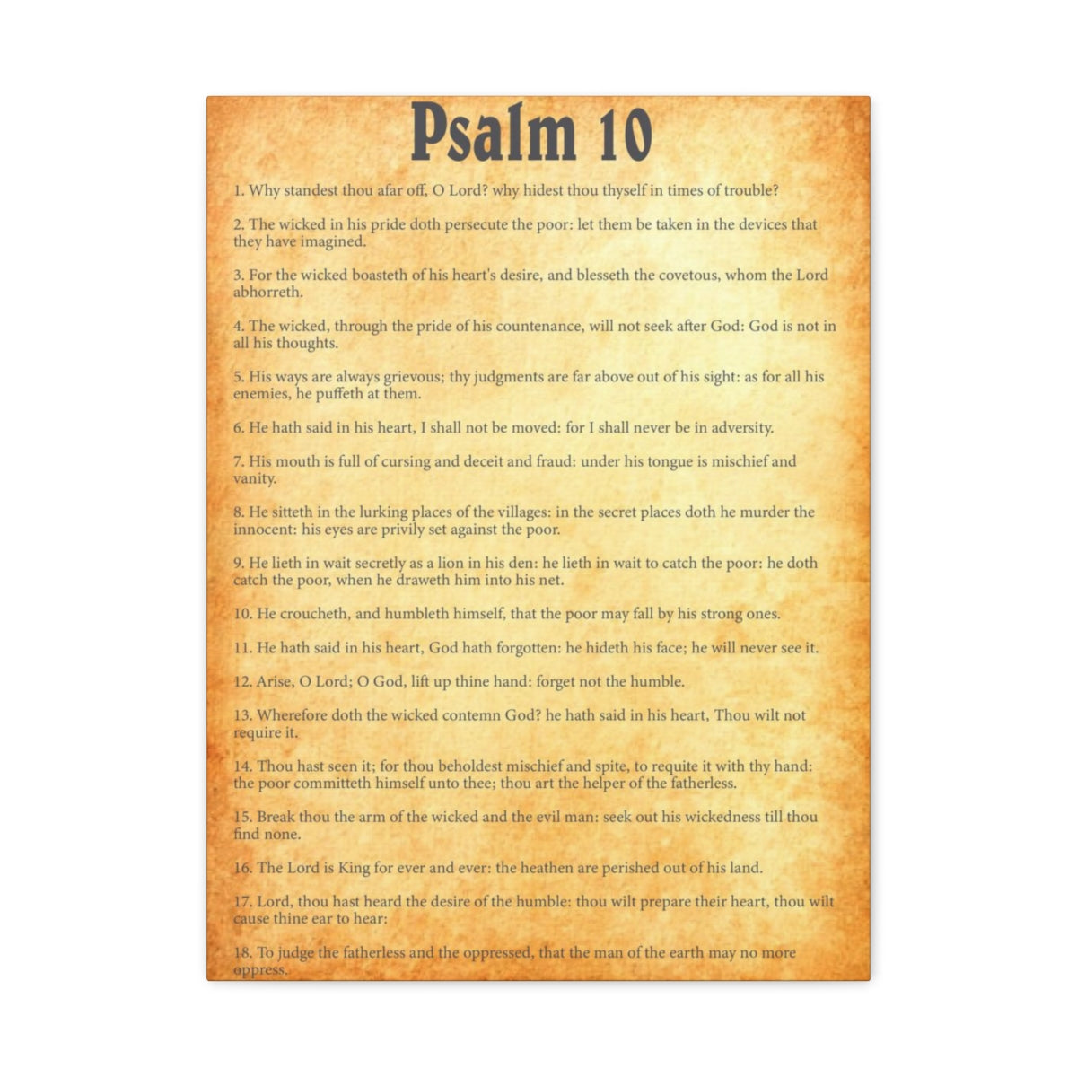 Scripture Walls Psalm 10 Chapter Gold Bible Canvas Christian Wall Art Ready to Hang Unframed-Express Your Love Gifts